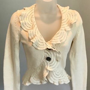 Anthropologie HRW ivory cardigan XS